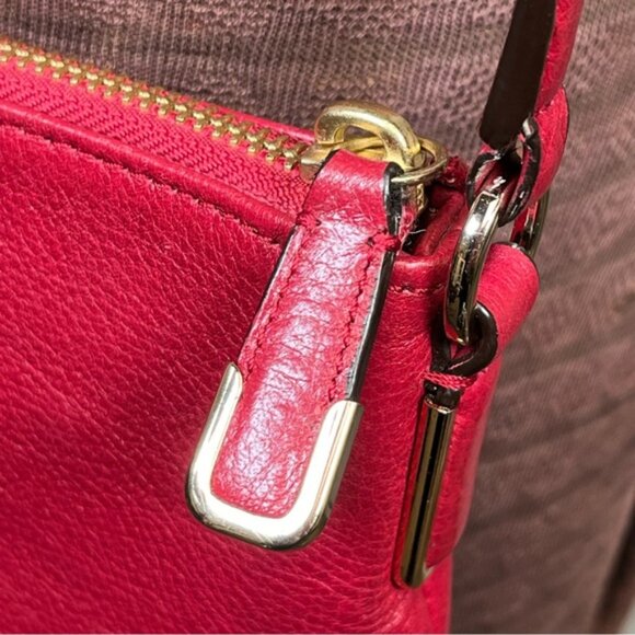 Coach Red Leather Madison East West Swingpack Crossbody Bag Purse - Picture 9 of 11